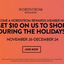 Nordstrom: New Rewards Members – Free $10 Gift Certificate