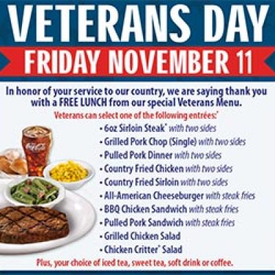 Texas Roadhouse: Free Lunch for Military - Nov. 11