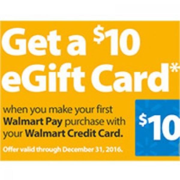 Walmart Free 10 eGift Card w/ Walmart Credit Card Purchase Oh Yes