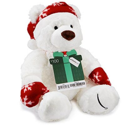 Amazon: Free Holiday Teddy Bear W/ $100 Gift Card Purchase
