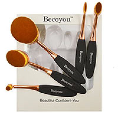 Becoyou Oval Makeup Brush Set Just $12.99 (Reg $31.99) + Prime