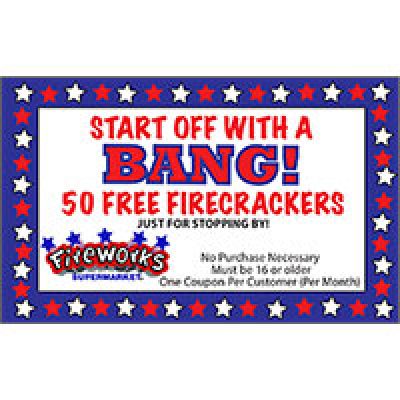 Fireworks Supermarket: 50 Free Firecrackers