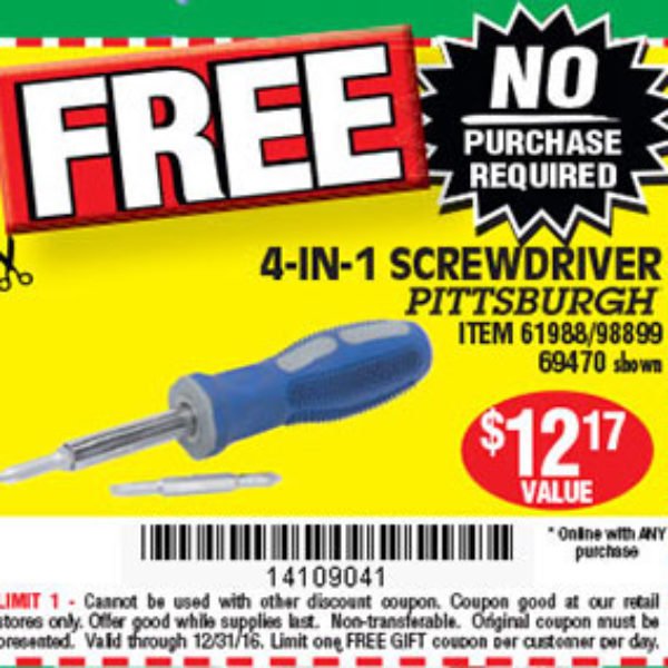 Harbor Freight Free 4in1 Screwdriver « Oh Yes It's Free