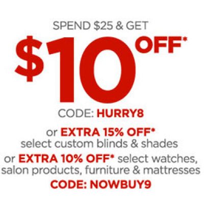 JCPenney: $10 Off $25 - Ends Dec. 10th