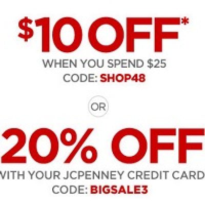 JCPenney: $10 Off $25 - Last Day