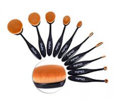Ohuhu 10-Pcs Oval Makeup Brush Set