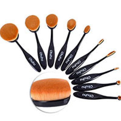 Ohuhu 10-Pcs Oval Makeup Brush Set Only $14.99 (Reg $29.99) + Prime