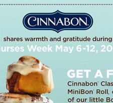 Cinnabon: Free MiniBon for Nurses - May 6 - 12