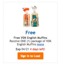Ralph’s: Free VDK English Muffins