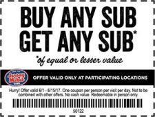 Jersey Mike’s: BOGO Sub - Ends 6/15