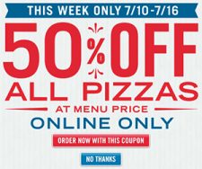 Domino’s: 50% Off All Pizzas Online - 7/10 - 7/16