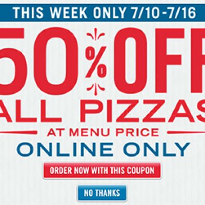 Domino’s: 50% Off All Pizzas Online - 7/10 - 7/16