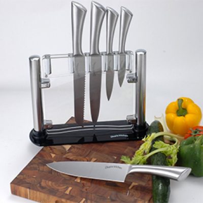 Utopia Kitchen Stainless Steel 5-Piece Knife Set & Stand Just $15.99