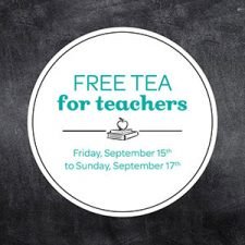 David’s Tea: Free Tea For Teachers Sep 15 - 17