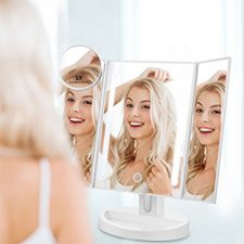 Trifold LED Makeup Mirror