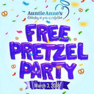 Auntie Anne's: Free Pretzel Party - March 3rd