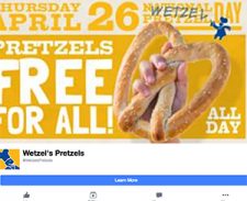 Wetzel's: Free Pretzels - April 26th