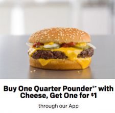 McDonalds App: BOGO For $1 Quarter Pounder