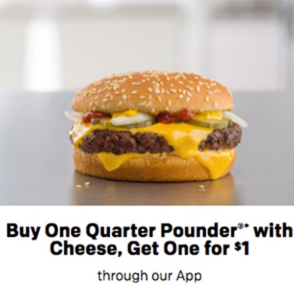 McDonalds App: BOGO For $1 Quarter Pounder