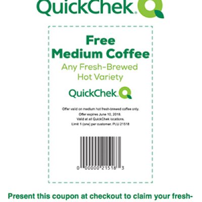 QuickChek: Free Medium Coffee - Expires June 10
