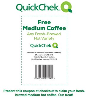 QuickChek: Free Medium Coffee - Expires June 10