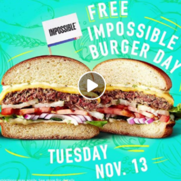 Dave & Busters: Free Impossible Burger Day - Nov 13