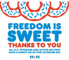 Dunkin Donuts: Free Donut for Veterans & Military - Nov 11