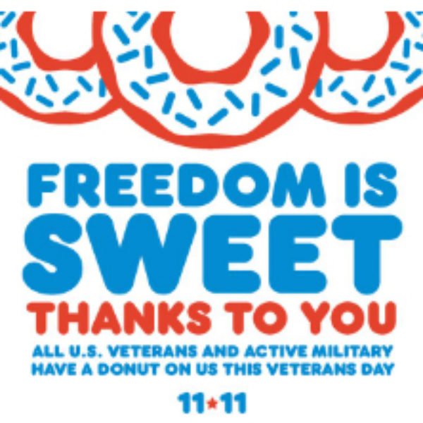 Dunkin Donuts: Free Donut for Veterans & Military - Nov 11