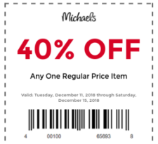 Michael's: 40% Off One Item Coupon