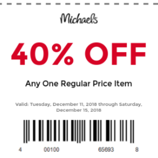 Michael s 40 Off One Item Coupon Oh Yes It s Free