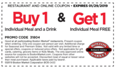 Boston Market: BOGO Individual Meal - Mon & Tues