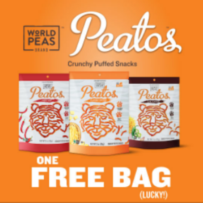 Free Bag of Peatos Puffed Snacks - Ends July 11