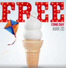 DQ: Free Cone Day - March 20th