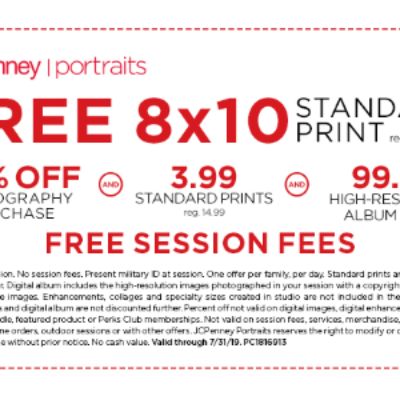 JCPenney: Free 8x10 W/ Military ID