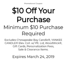 Yankee Candle: $10 Off $10 Coupon