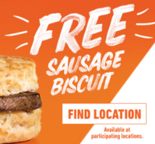 Hardee's: Free Sausage Biscuit - April 15