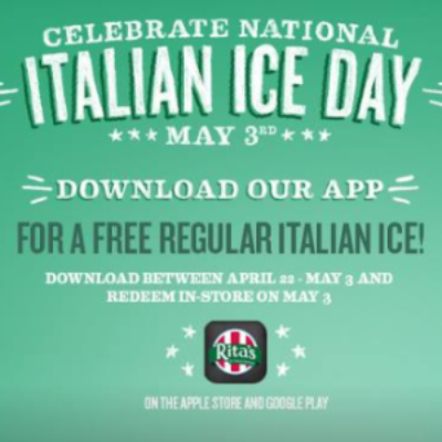 Free Rita's Italian Ice - May 3rd