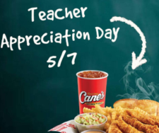 Raising Cane's: Free Box Combo for Teachers - May 7th
