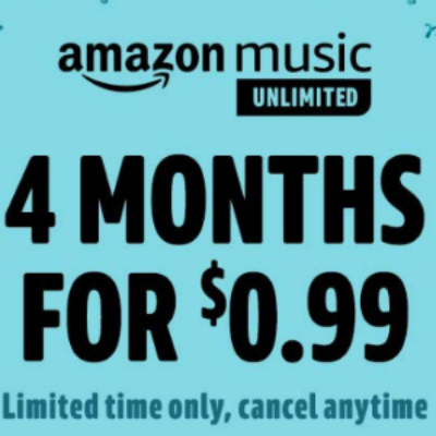 Amazon Music Unlimited: 4-Months for $0.99