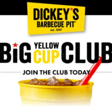 Free Big Yellow Cup @ Dickey's BBQ Pit