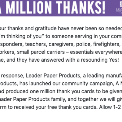 Free Thank You Card for COVID Frontline Workers