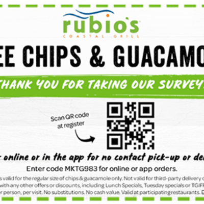 Rubio's Coastal Grill: Free Chips & Guacamole