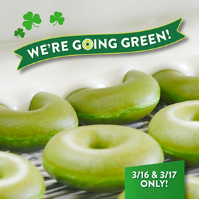 Krispy Kreme: Free Green Doughnut - March 16 & 17