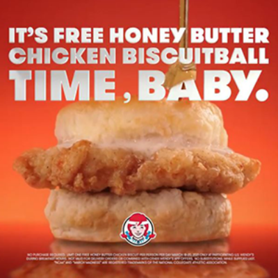 Wendy's: Free Honey Butter Chicken Biscuit - Mar 18-20