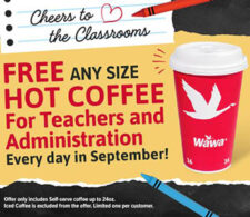 Wawa: Free Coffee For Teachers in Sept