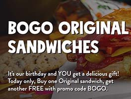 Potbelly: BOGO Sandwiches - Today Only