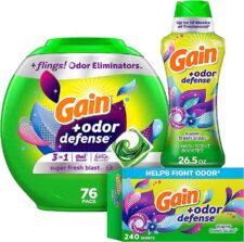 Save on Gain Flings Laundry Detergent Pacs and Odor Defense Products