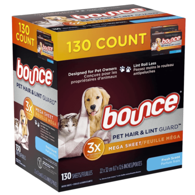 Save $5 on Bounce Pet Hair and Lint Guard Mega Dryer Sheets