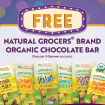 Free Organic Chocolate Bar and Reusable Bag