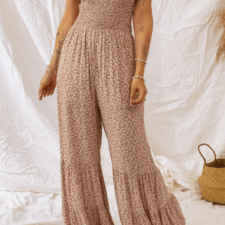 Wide Ruffled Legs Floral Jumpsuit